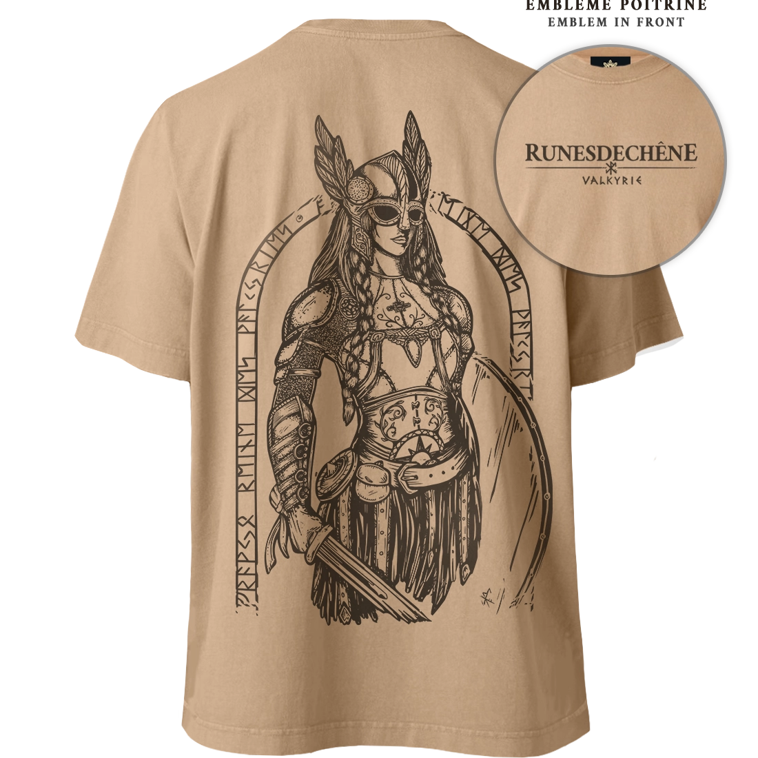 Valkyrie | Lourd T-shirt unisexe Recto/Verso