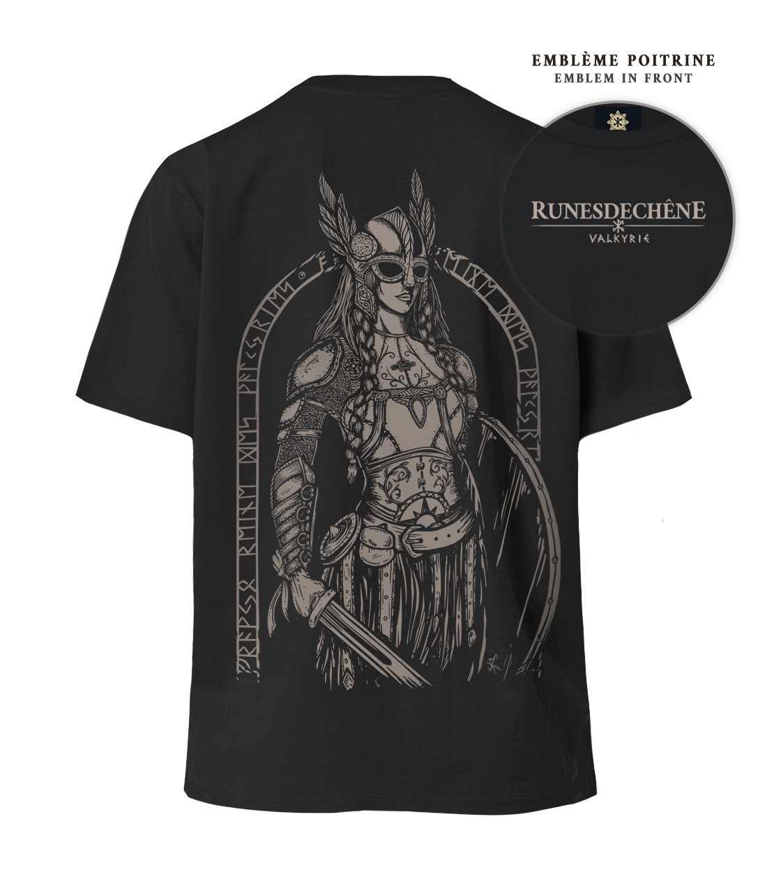 Valkyrie | Lourd T-shirt unisexe Recto/Verso