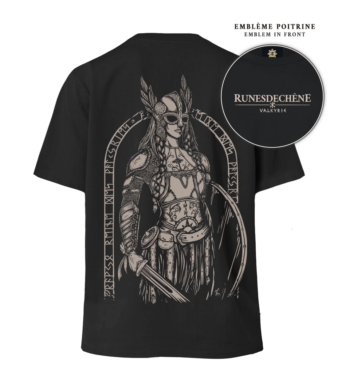 Valkyrie | Lourd T-shirt unisexe Recto/Verso