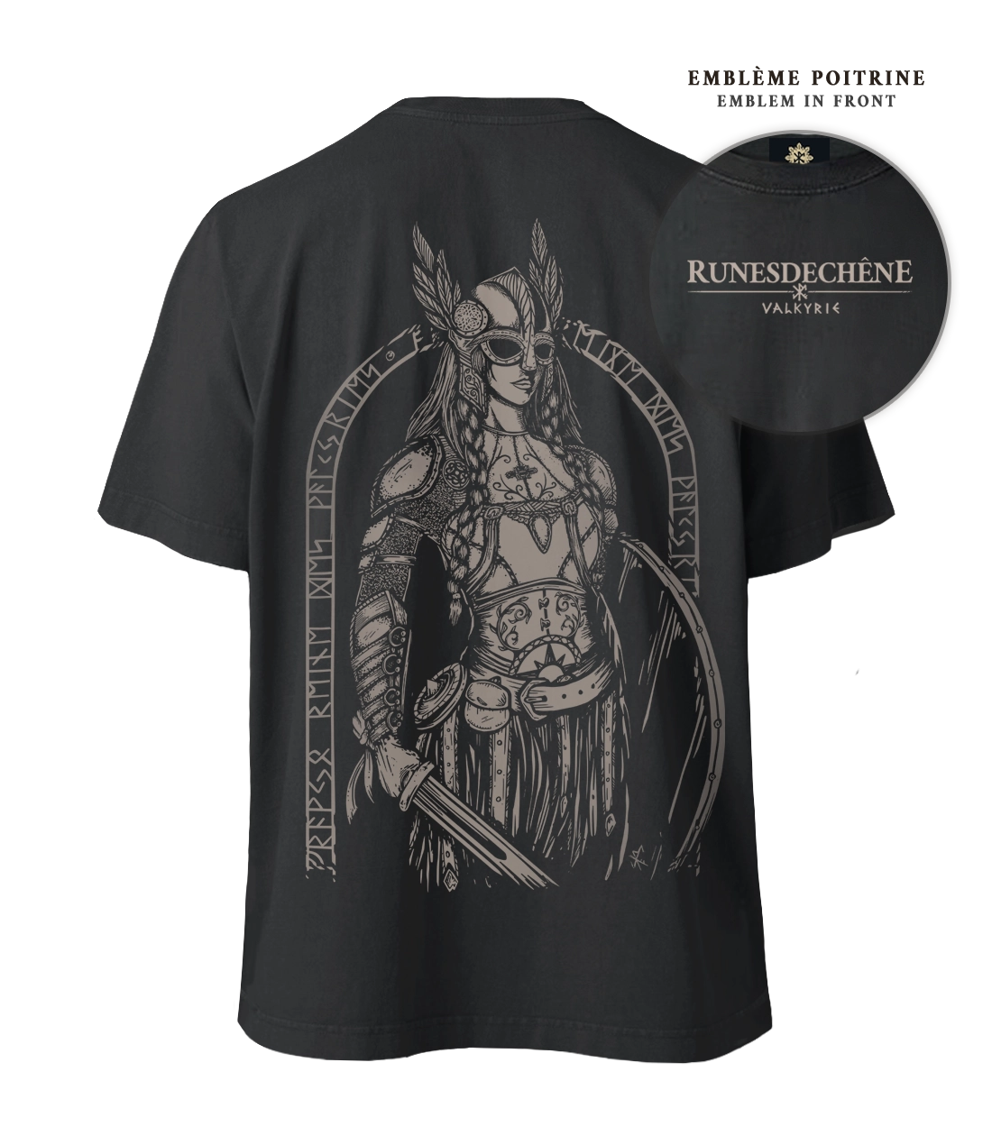 Valkyrie | Lourd T-shirt unisexe Recto/Verso