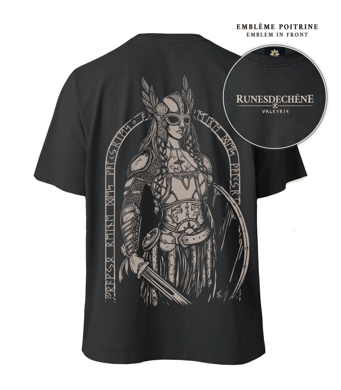 Valkyrie | Lourd T-shirt unisexe Recto/Verso