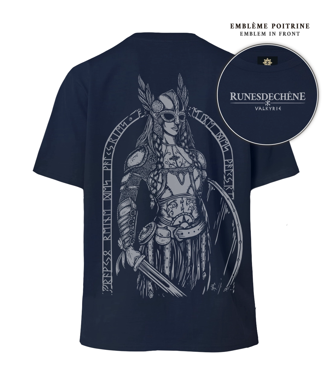 Valkyrie | Lourd T-shirt unisexe Recto/Verso