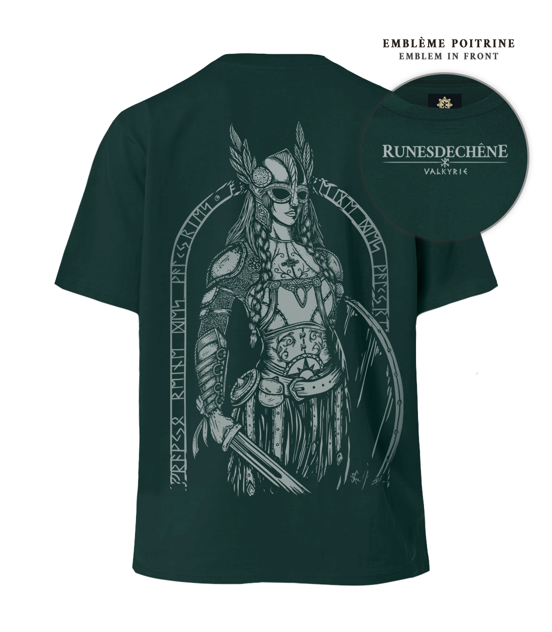 Valkyrie | Lourd T-shirt unisexe Recto/Verso
