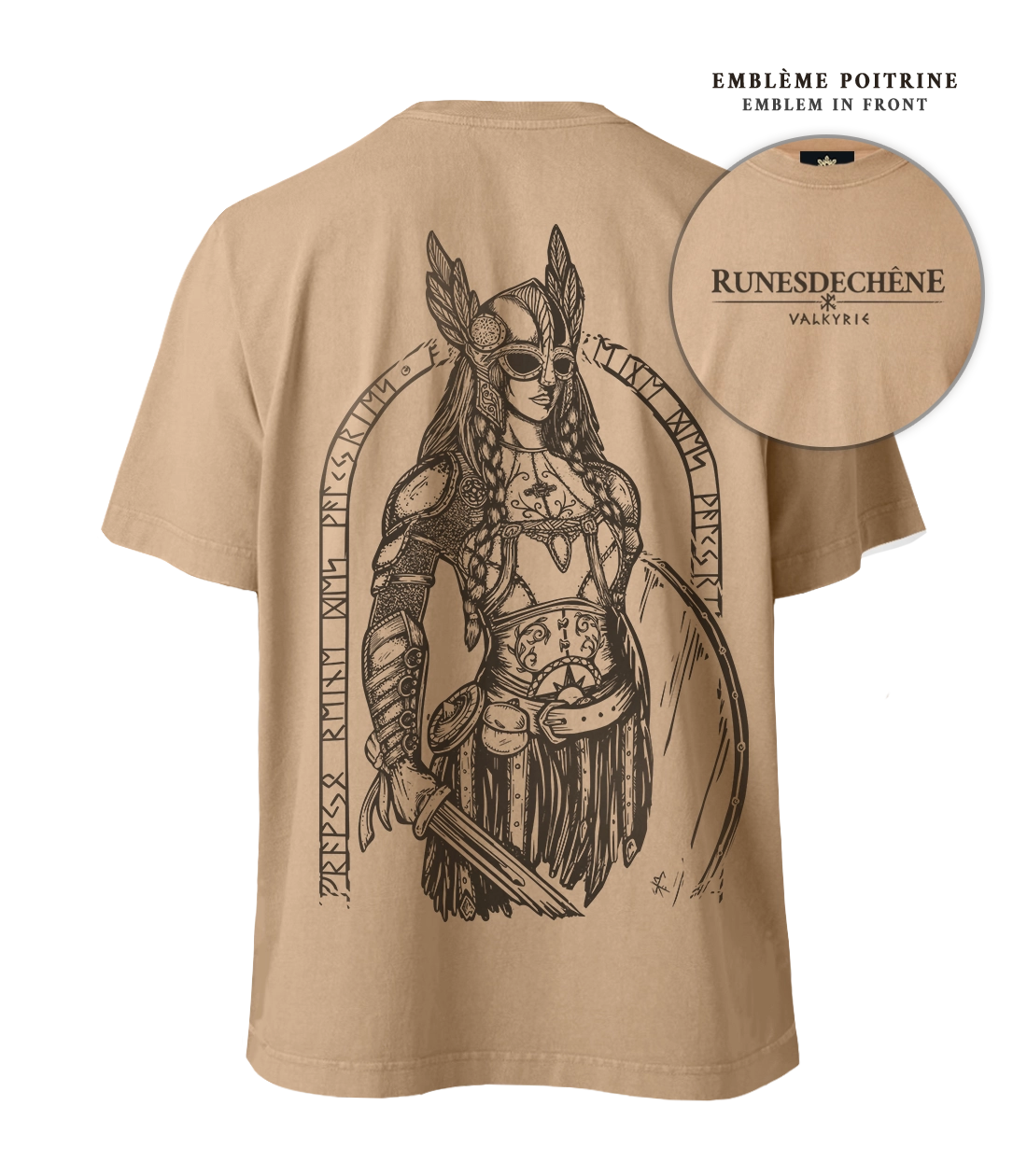 Valkyrie | Lourd T-shirt unisexe Recto/Verso