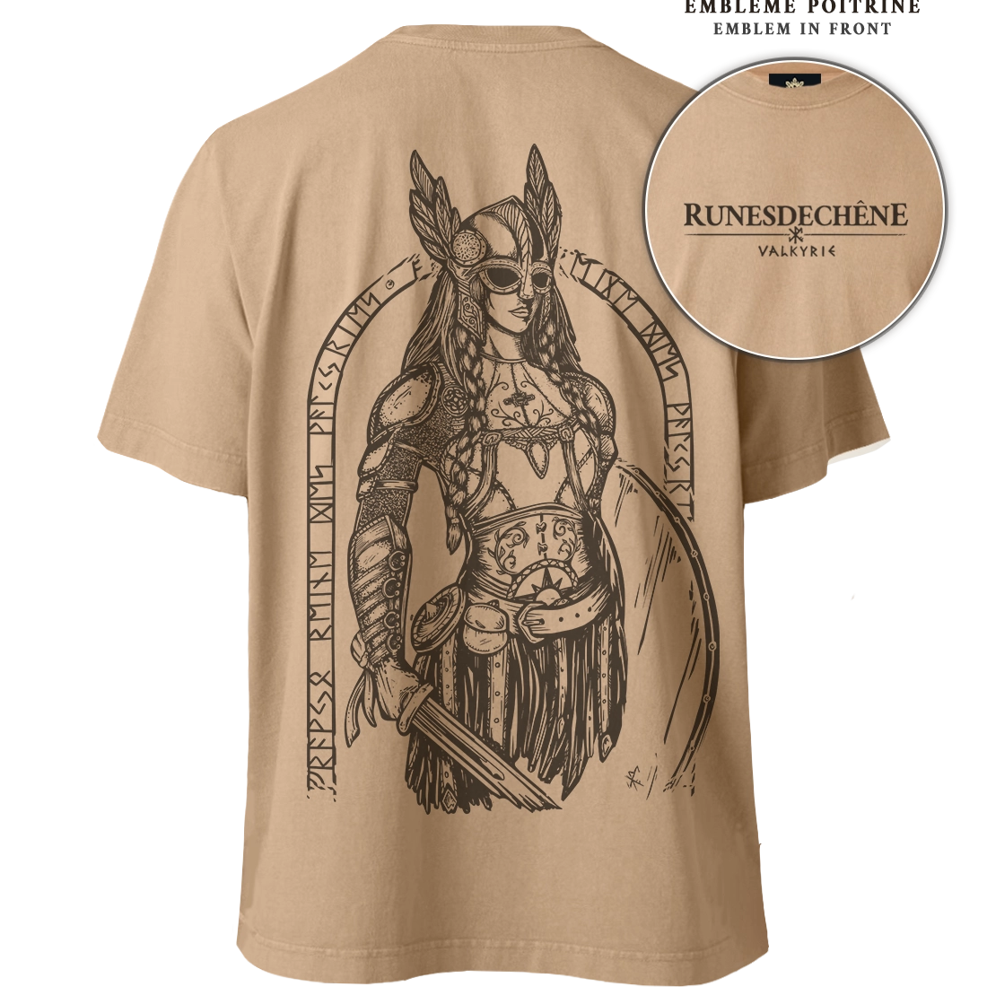 Valkyrie | Lourd T-shirt unisexe Recto/Verso