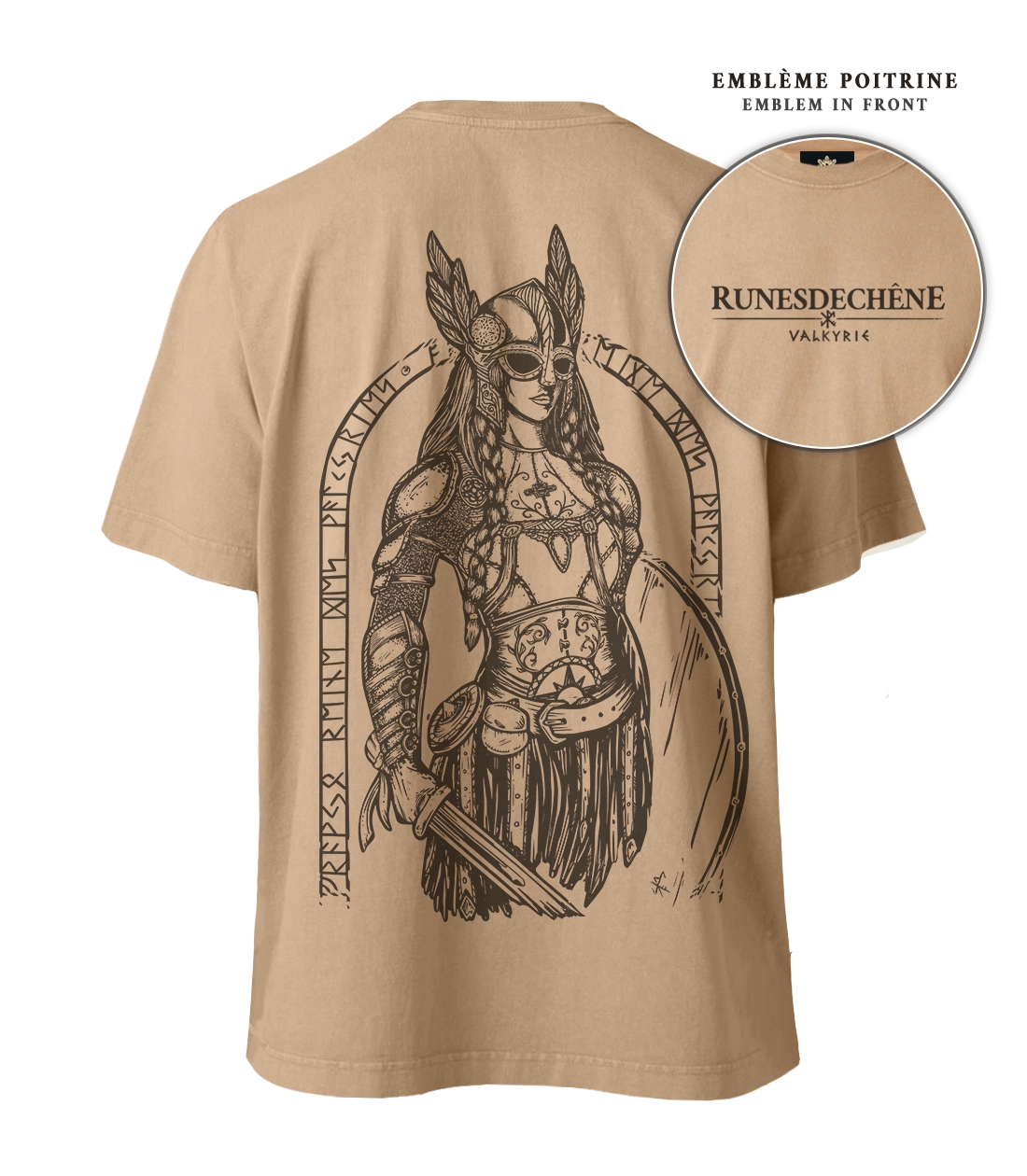 Valkyrie | Lourd T-shirt unisexe Recto/Verso