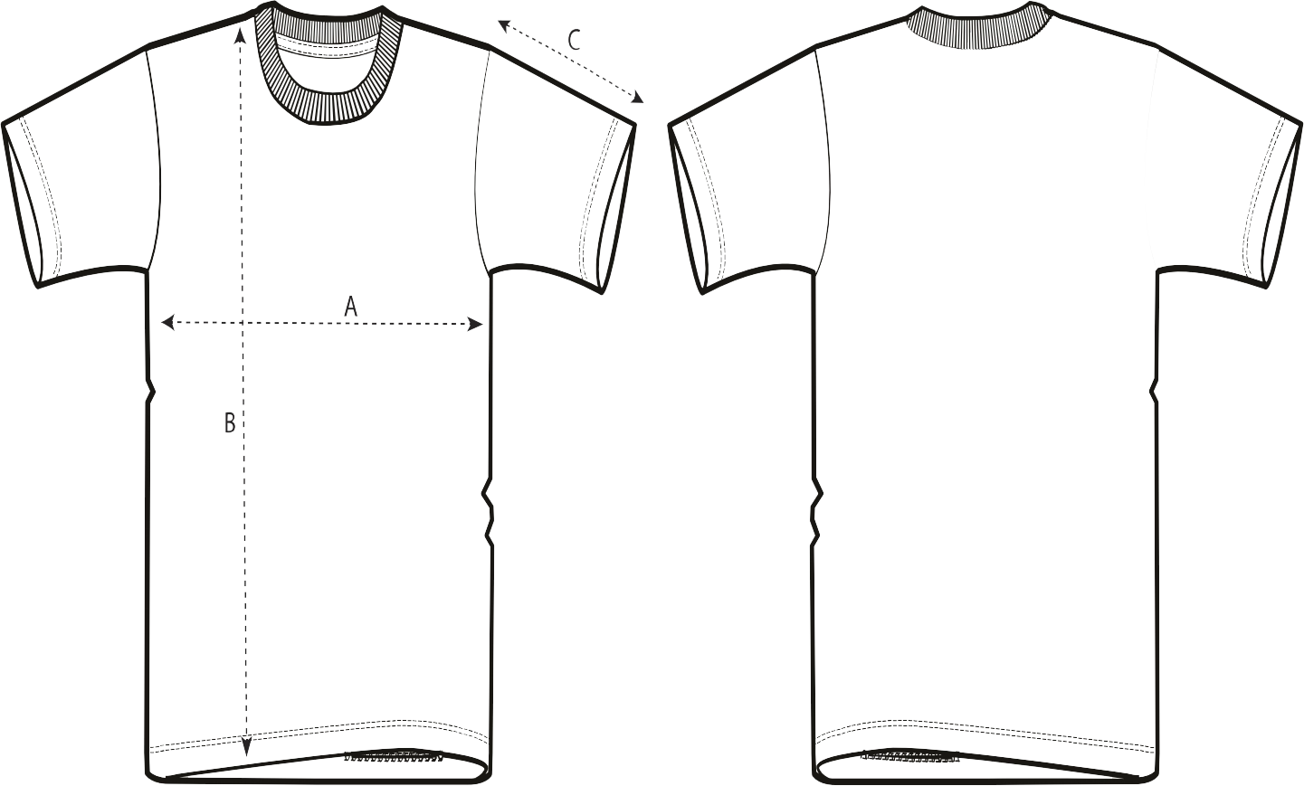 Guide des tailles t-shirt légers